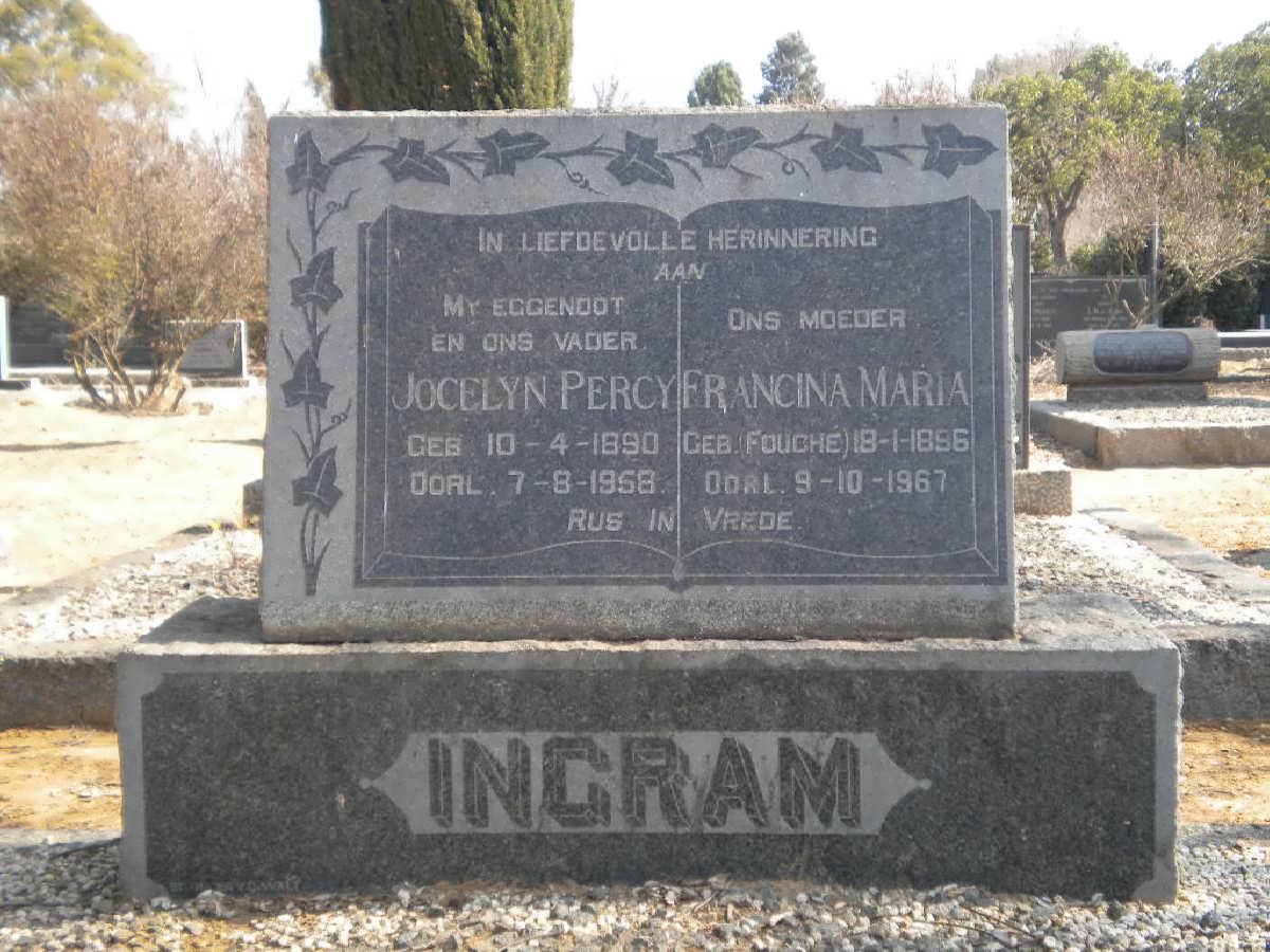 INGRAM Jocelyn Percy 1890-1958 &amp; Francina Maria FOUCHE 1896-1967