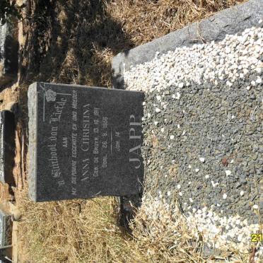 JAPP Anna Christina nee De BRUYN 1911-1956
