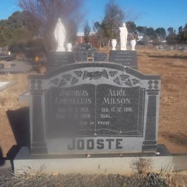 JOOSTE Jacobus Cornelius 1913-1969 &amp; Alice Milson 1916-