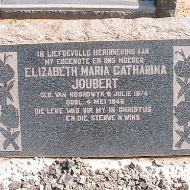 JOUBERT Elizabeth Maria Catharina nee VAN NOORDWYK 1874-1945
