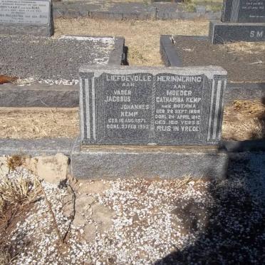 KEMP Jacobus Johannes 1871-1952 &amp; Catharina BOTHMA 1898-1942