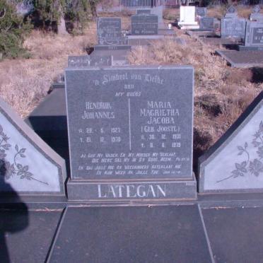 LATEGAN Hendrik Johannes 1927-1978 &amp; Maria Magrietha Jacoba JOOSTE 1931-1979