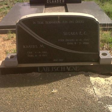 LABUSCHAGNE Ignatius M. 1901-1972 &amp; Susara E.C. JANSEN 1907-1995