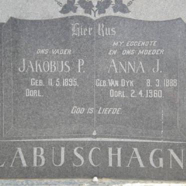 LABUSCHAGNE Jakobus P. 1895- &amp; Anna J. VAN DYK 1888-1960
