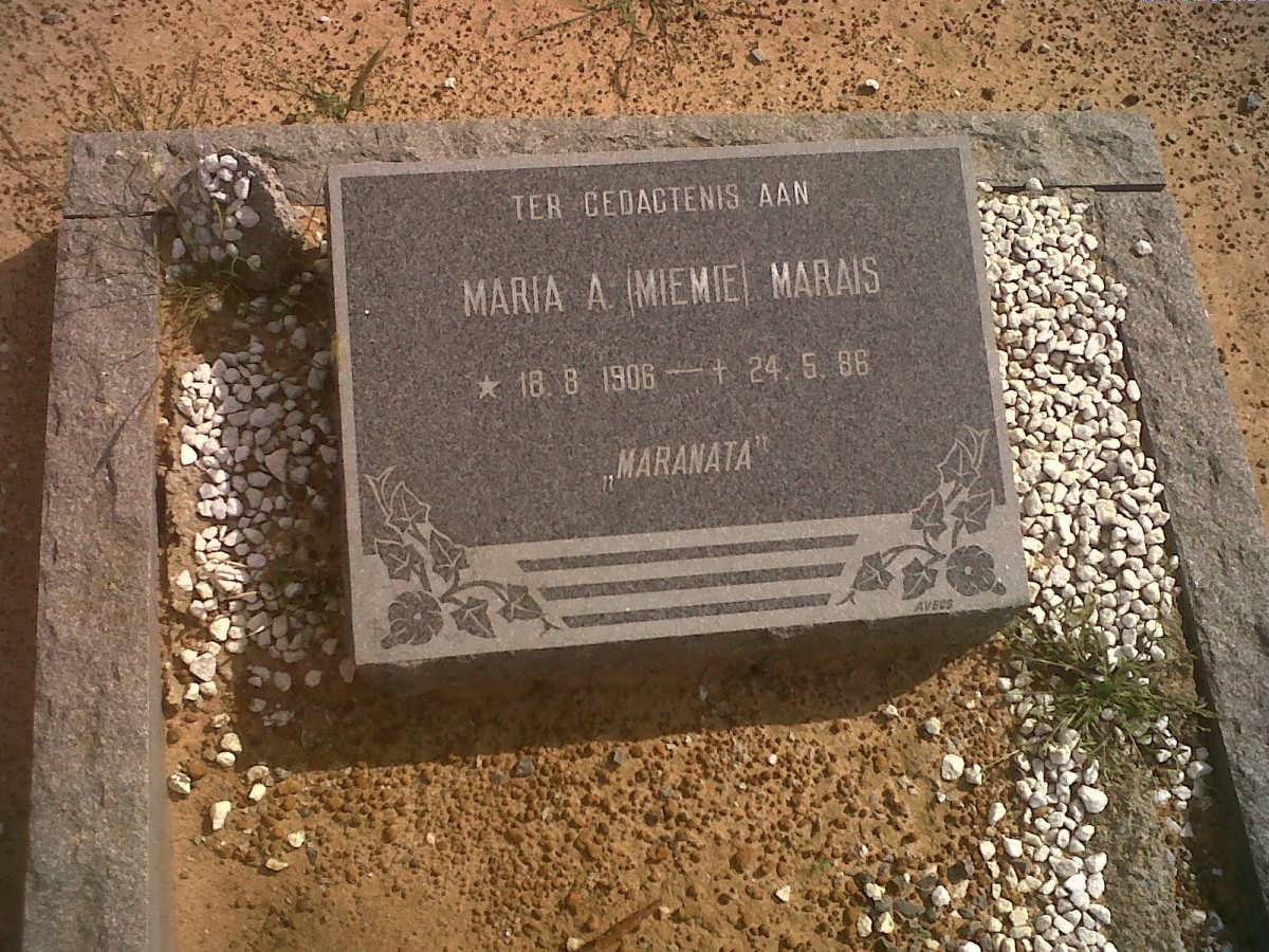 MARAIS Maria A. 1906-1986