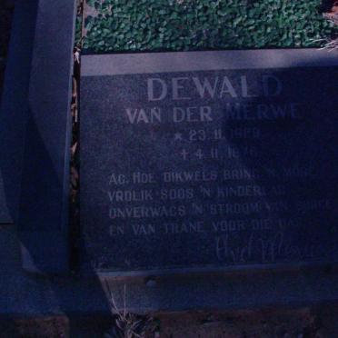 MERWE Dewald, van der 1929-1976