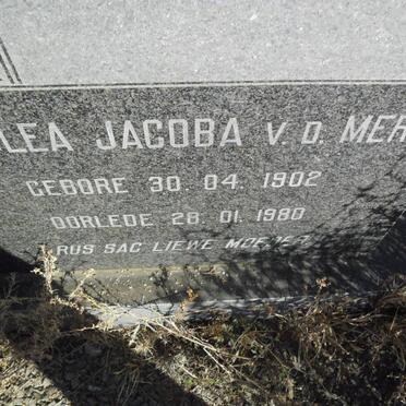 MERWE Lea Jacoba, v.d. 1902-1980
