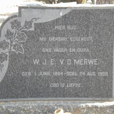 MERWE W.J.E. , v.d. 1884-1958