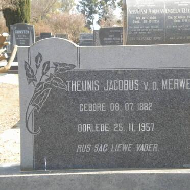 MERWE Theunis Jacobus, v.d. 1882-1957