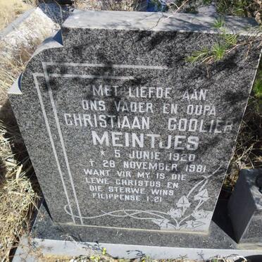 MEINTJES Christiaan Godlieb 1920-1981