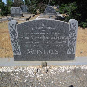 MEINTJES Hendrik Adriaan 1884-1969 &amp; Barbara Jacomina L. STEYN 1884-1966