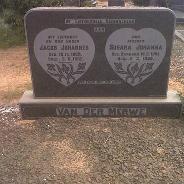 MERWE Jacob Johannes, van der 1889-1962 &amp; Susara Johanna BARNARD 1893-1969
