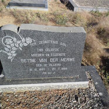MERWE Betsie, van der nee DE VILLIERS 1897-1969