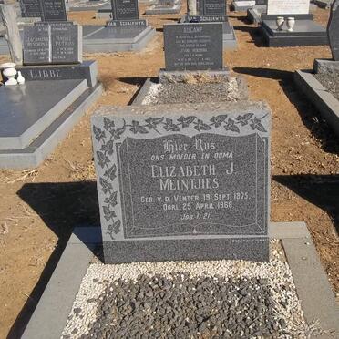 MEINTJIES Elizabeth J. nee V.D. VENTER 1875-1968