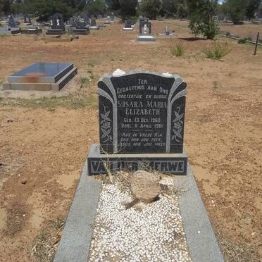 MERWE Susara Maria Elizabeth, van der 1960-1961