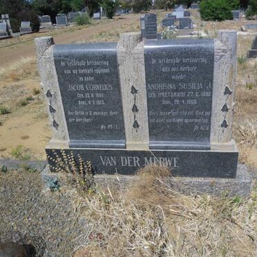 MERWE Jacob Cornelius, van der 1885-1953 &amp; Andrisina Susilia J. PRETORIUS 1890-1968