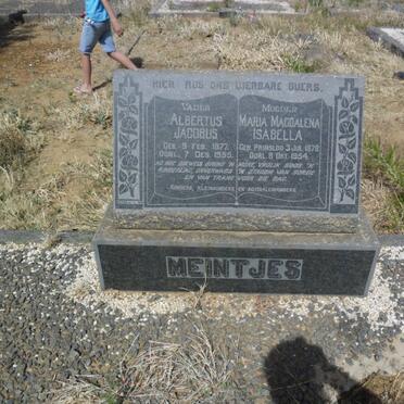 MEINTJES Albertus Jacobus 1877-1955 &amp; Maria Magdalena Isabella PRINSLOO 1878-1954