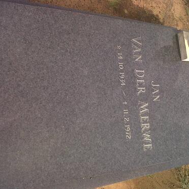 MERWE Jan, van der 1934-1972
