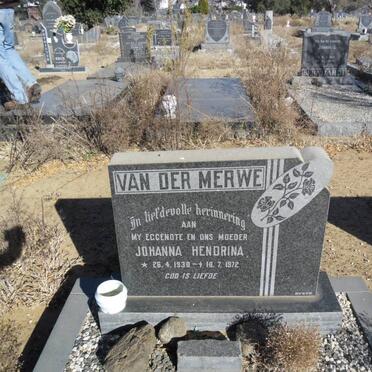 MERWE Johanna Hendrina, van der 1930-1972