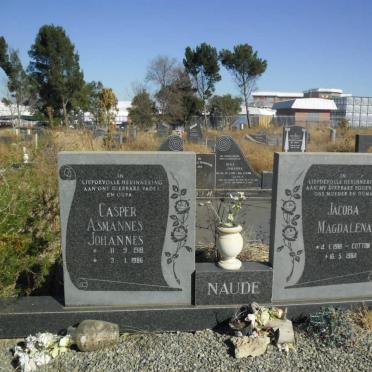 NAUDE Casper Asmannes Johannes 1919-1986 &amp; Jacoba Magdalena COTTON 1918-1984