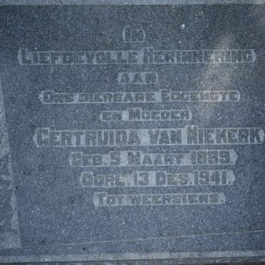 NIEKERK Gertruida, van 1889-1941