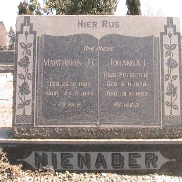 NIENABER Marthinus J.C. 1880-1949 &amp; Johanna I. POTGIETER 1878-1957 