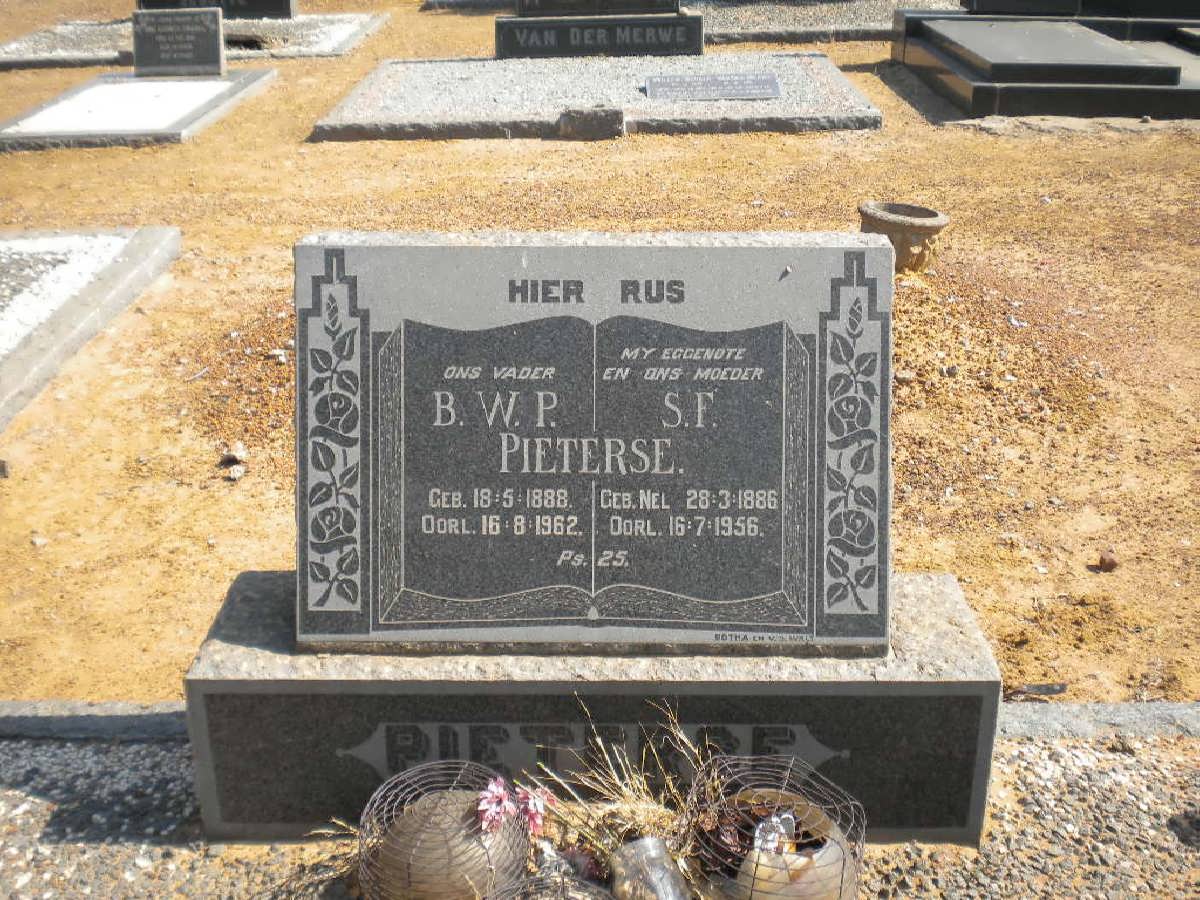 PIETERSE B.W.P. 1888-1962 &amp; S.F. NEL 1886-1956