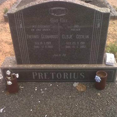 PRETORIUS Theunis Gerhardus 1909-1960 &amp; Elsje Cecilia 1910-2003