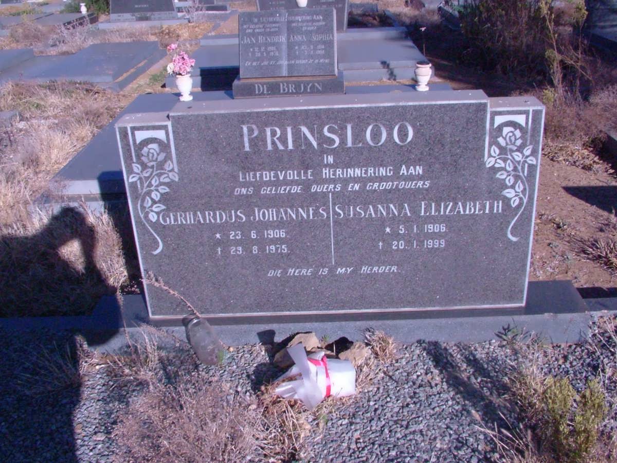PRINSLOO Gerhardus Johannes 1906-1975 &amp; Susanna Elizabeth 1906-1999