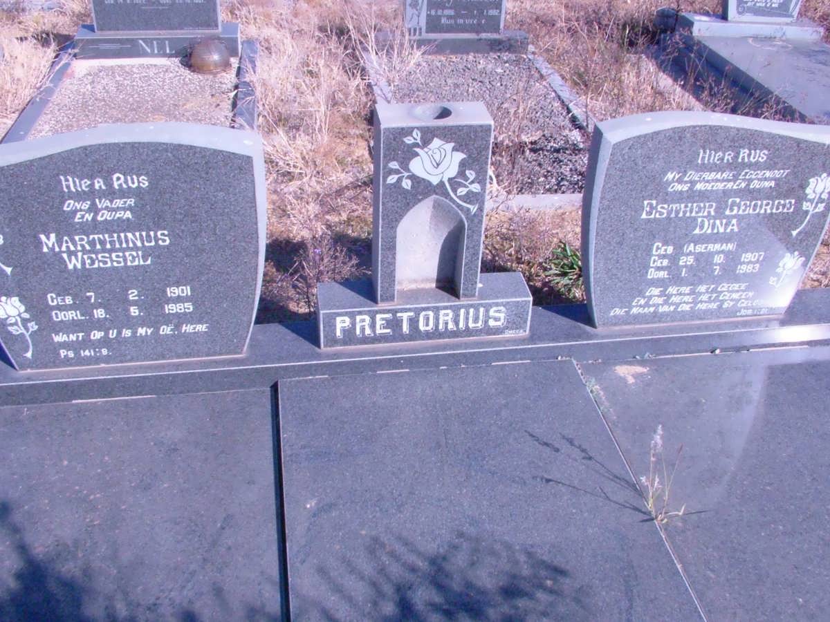 PRETORIUS Marthinus Wessel 1901-1985 &amp; Esther George Dina ASERMAN 1907-1983