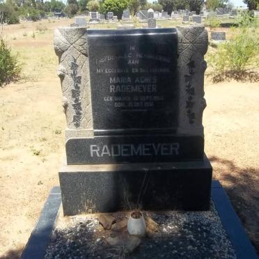 RADEMEYER Maria Agnes nee WAUGH 1905-1951