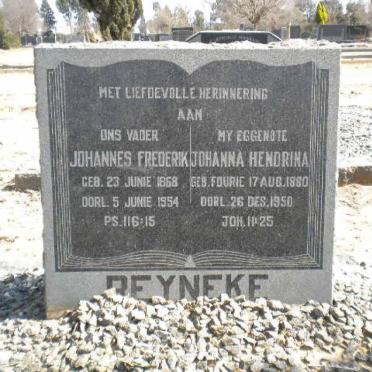 REYNEKE Johannes Frederik 1868-1954 &amp; Johanna Hendrina 1880-1950