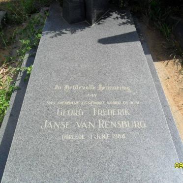 RENSBURG Georg Frederik, Janse van -1984 