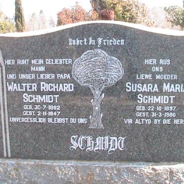 SCHMIDT Walter Richard 1892-1947 &amp; Susara Maria 1897-1980