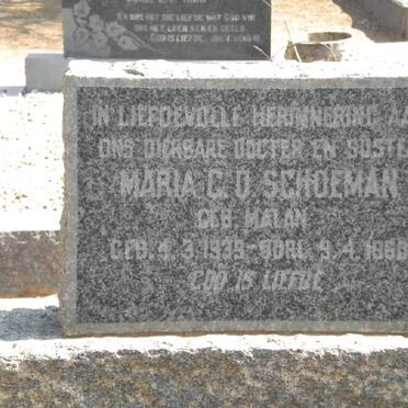 SCHOEMAN Maria C.D. nee MALAN 1939-1960