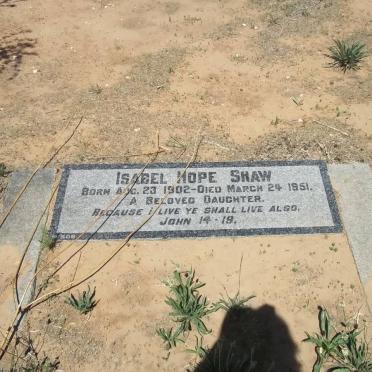 SHAW Isabel Hope 1902-1951