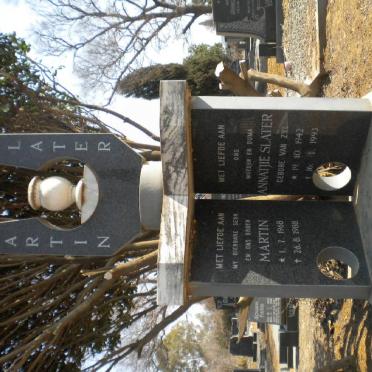 SLATER Annatjie nee VAN ZYL 1942-1993 :: SLATER Martin 1968-1988