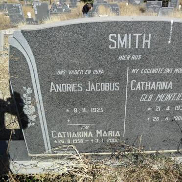 SMITH Andries Jacobus 1925- &amp; Catharina Maria MEINTJES 1931-1981 :: SMITH Catharina Maria 1958-2002