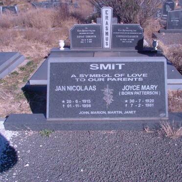 SMIT Jan Nicolaas 1915-1998 &amp; Joyce Mary PATTERSON 1920-1981