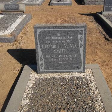 SMITH Elizabeth M.M.C. nee VAN DER LINDE 1887-1967