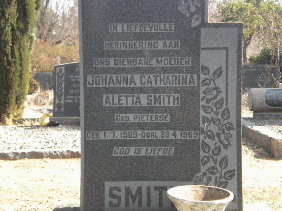SMITH Johanna Catharina Aletta nee PIETERSE 1909-1969