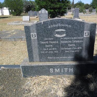SMITH Thomas Francis 1873-1958 &amp; Magdalena Catharina SIMPSON 1878-1942