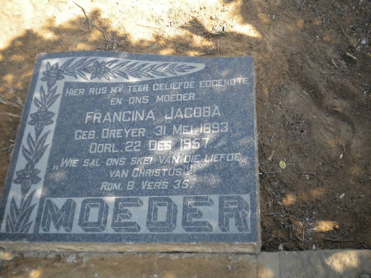 SWANEPOEL Francina Jacoba nee DREYER 1893-1957