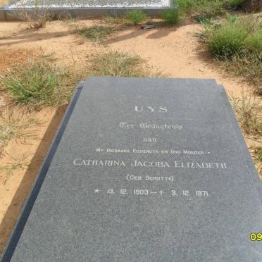 UYS Catharina Jacoba Elizabeth nee SCHUTTE 1903-1971