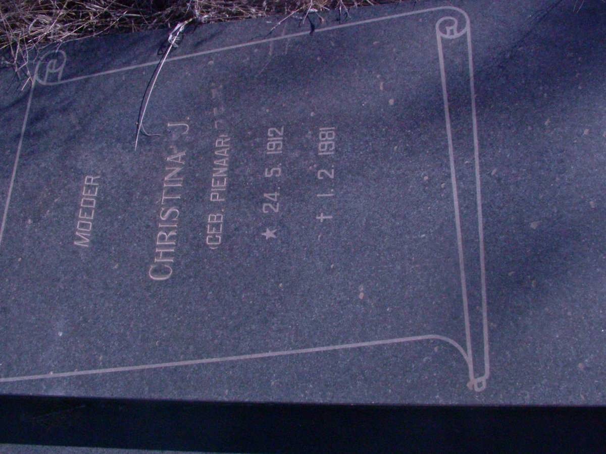 ?? Christina J. nee PIENAAR 1912-1981