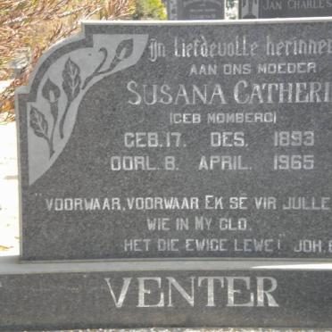 VENTER Susana Catharina nee MOMBERG 1893-1965