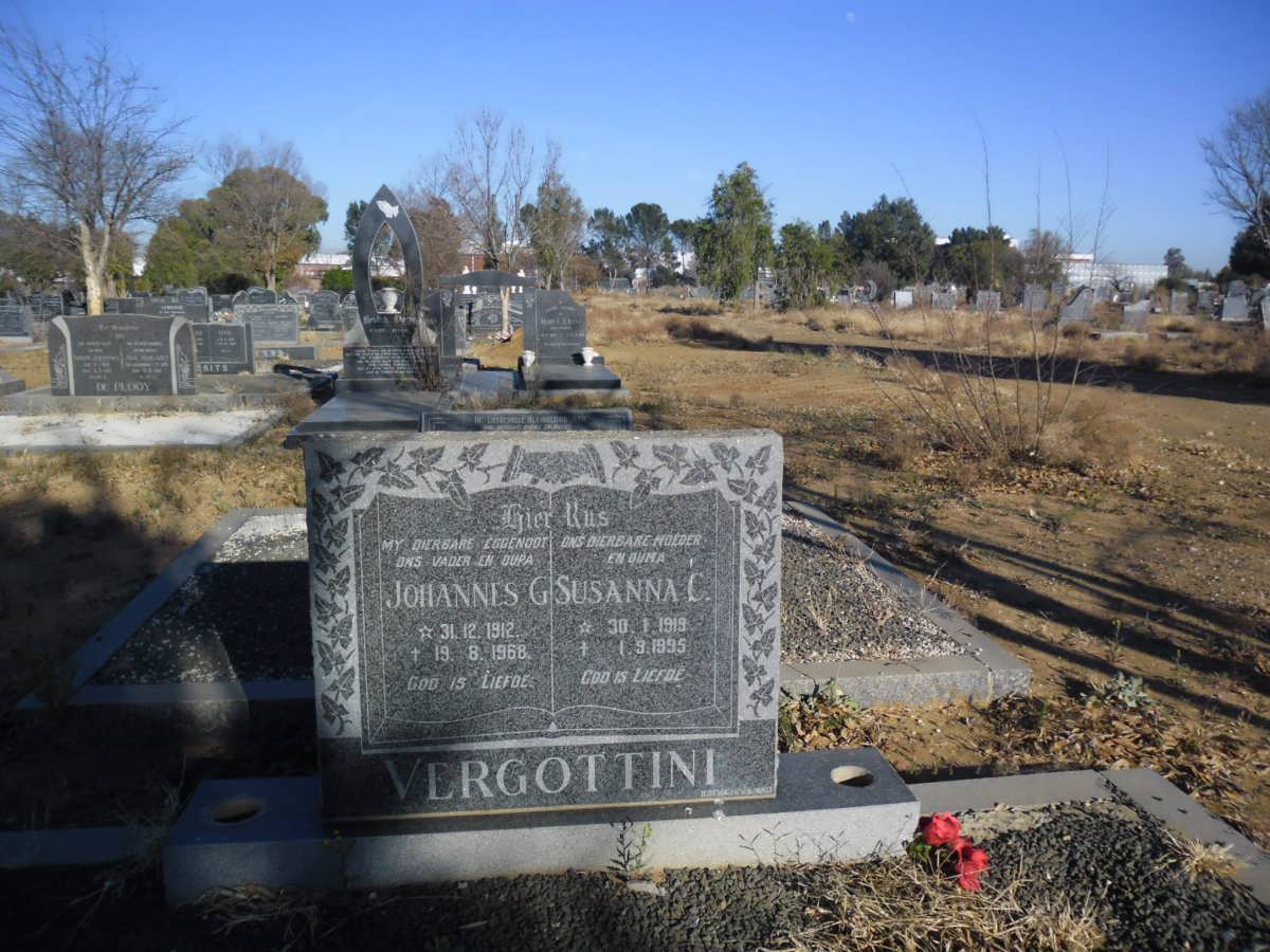 VERGOTTINI Johannes G. 1912-1968 &amp; Susanna C. 1919-1995