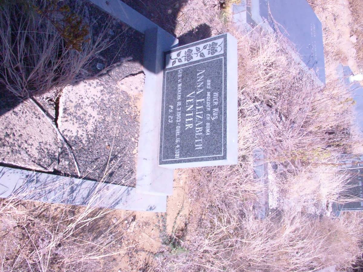 VENTER Anna Elizabeth nee V. NIEKERK 1903-1981