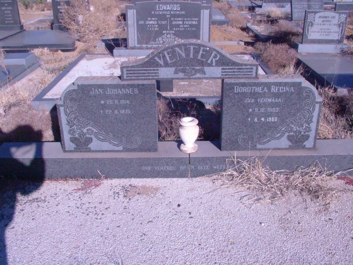 VENTER Jan Johannes 1914-1975 &amp; Dorothea Regina VERMAAK 1903-1986