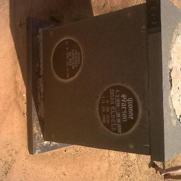 VOS George Frederick Christiaan, de 1922-1991 :: PEARSON Yvonne I. 1935-1992 :: CLOETE Johan 1938-1996